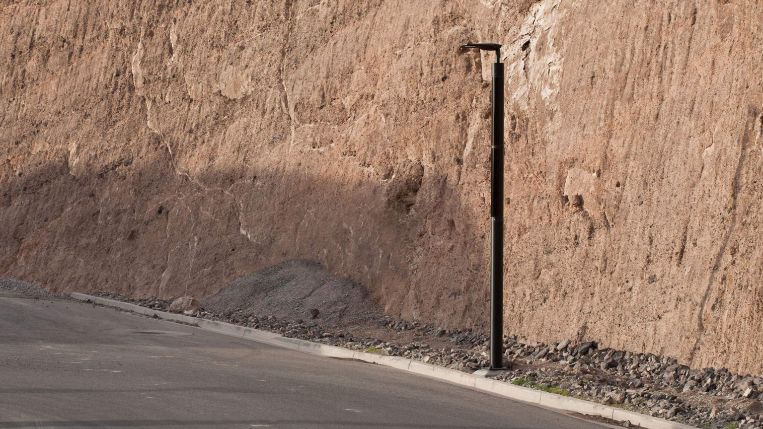 Soluxio solar pathway lighting on rough mountain terrain