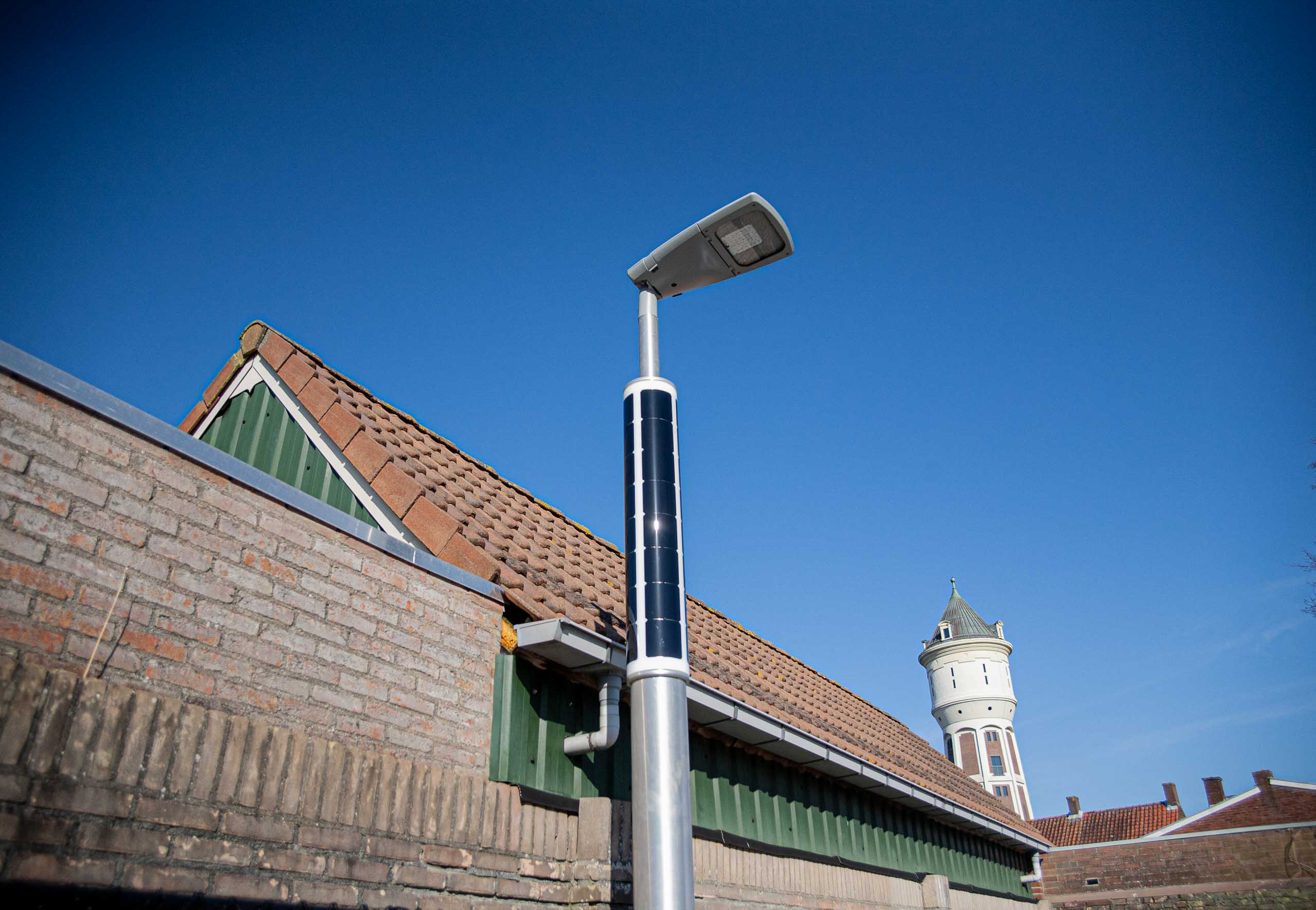 Solar powered parking lot light