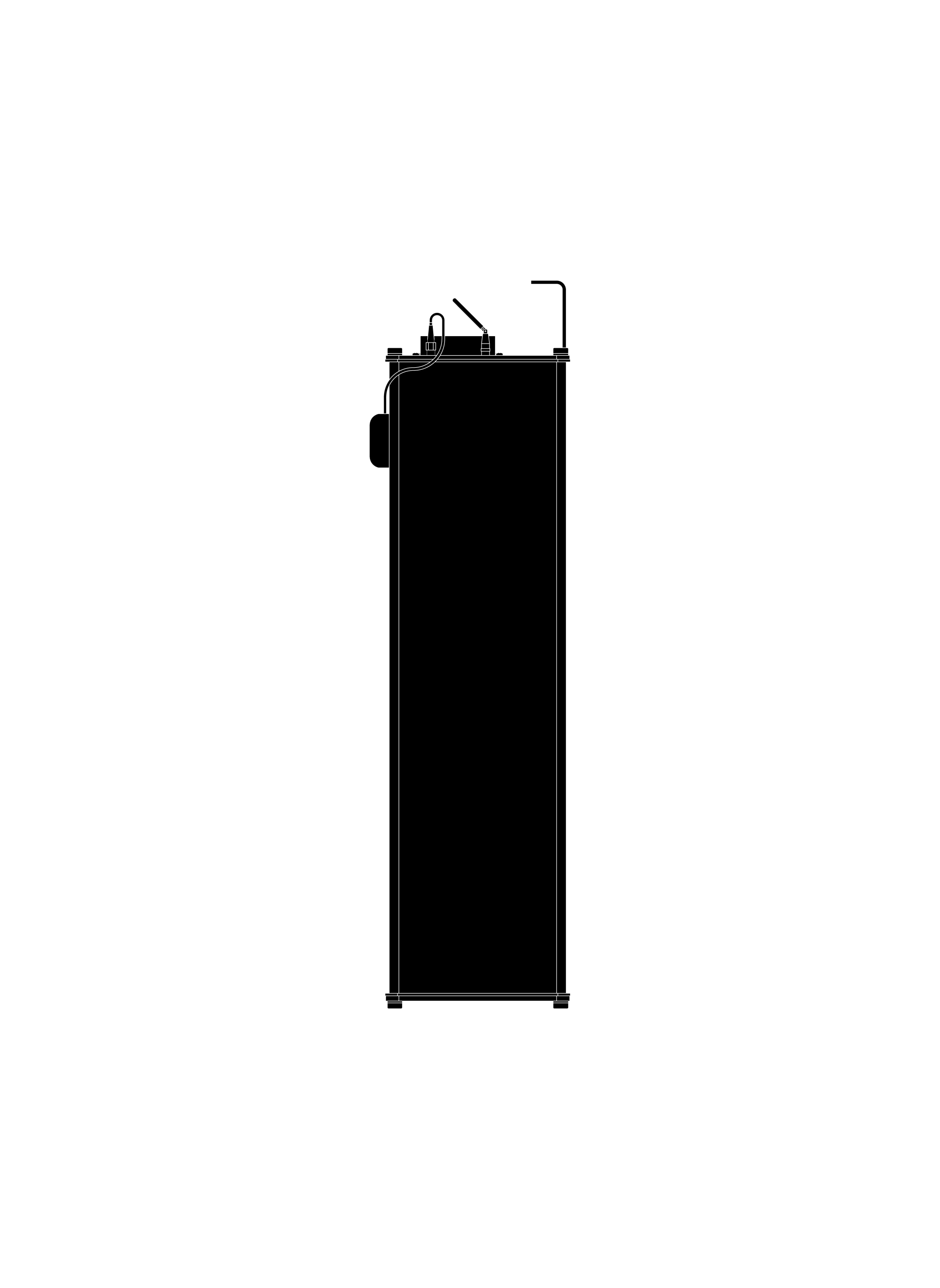 Soluxio Solar Technology Control Unit Schematic White line schematic drawing of Soluxio control unit on black background